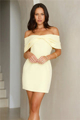 Face Card Off Shoulder Mini Dress