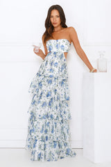 Bloom Spell Strapless Maxi Dress