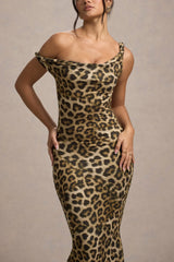 Lita | Leopard Print Twisted Asymmetric Maxi Dress