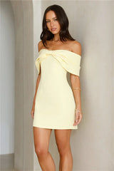 Face Card Off Shoulder Mini Dress