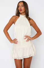 Captivate My Focus Mini Dress Cream