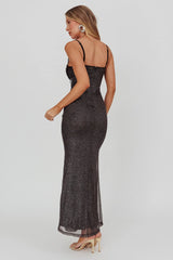 Fortune Bust Tie Maxi Dress Sparkle Black