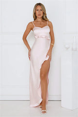 Rosewater Kiss Satin Maxi Dress