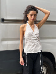 Drawcord Halter - Lake Stripe