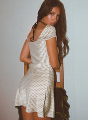 Lucienna Polka Dot Mini Dress White / Black Petite