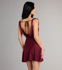Just a Glance Draped Back Mini Dress