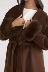 Zannora Faux Fur Coat Chocolate