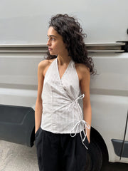 Drawcord Halter - Lake Stripe