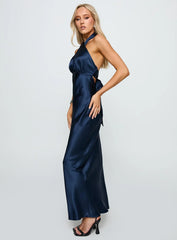 Rosaminta Halter Maxi Dress Cobalt Blue