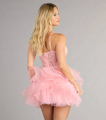 Jordan Corset Ruffled A-Line Short Dress