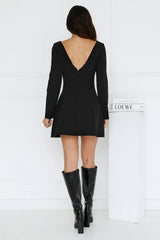Polished Elegance Long Sleeve Mini Dress