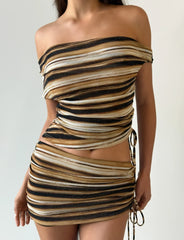 Braelyn Top - Brown Stripe