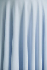 Vicky | Powder Blue High Neck Midi Dress With Puff Sleeves