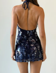 Zana Mini Dress - Navy Sequin
