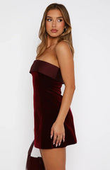 Let Loose Strapless Mini Dress Deep Red