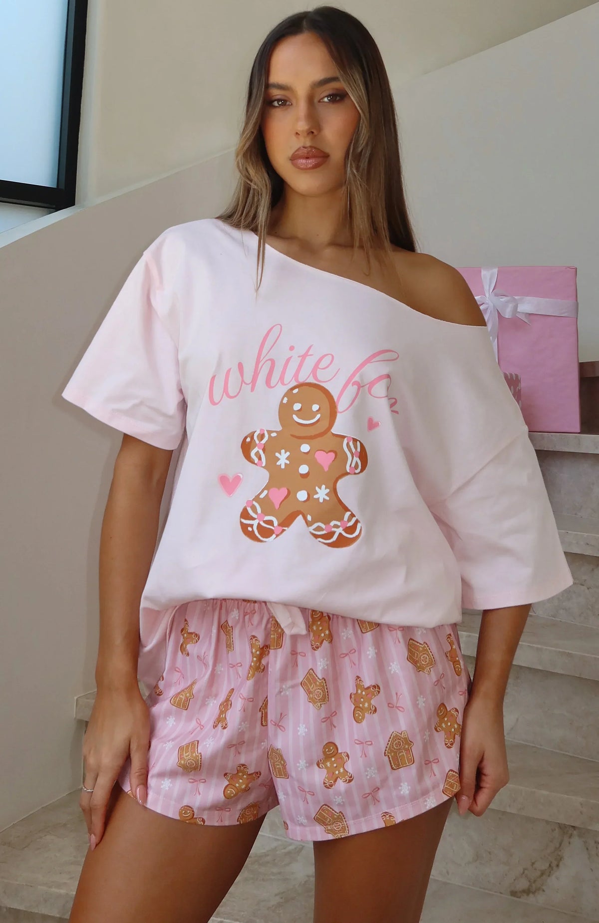 Sweetheart Pyjama Short Gingerbread Twist