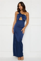 Strong Desire Satin One Shoulder Maxi Dress