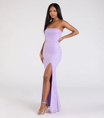 Cindy Beaded Strapless Column Formal Dress
