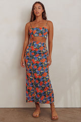 Chamberlain Scallop Trim Maxi Skirt Citrus Orange