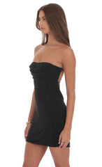 Rhinestone Strapless Dress in Black