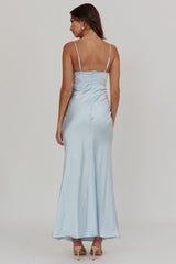 Her theory Lace Trim Maxi Dress Steel Blue