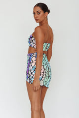 El Camino Mosaic Mini Skirt Silver