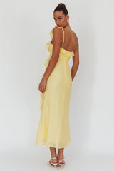 La Estrella Ruffle And Lace Trim Maxi Dress Butter