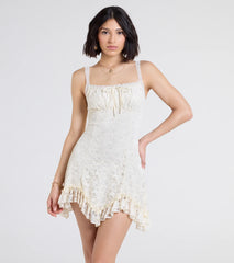 Desert Sun Lace Ruffle Mini Dress
