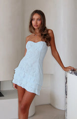 Raised Right, Lead Wrong Lace Mini Dress Blue