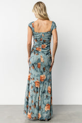 Amelia Tank Maxi Dress | Vintage Teal + Rust