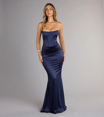 Jayden Satin Strapless Corset Mermaid Formal Dress