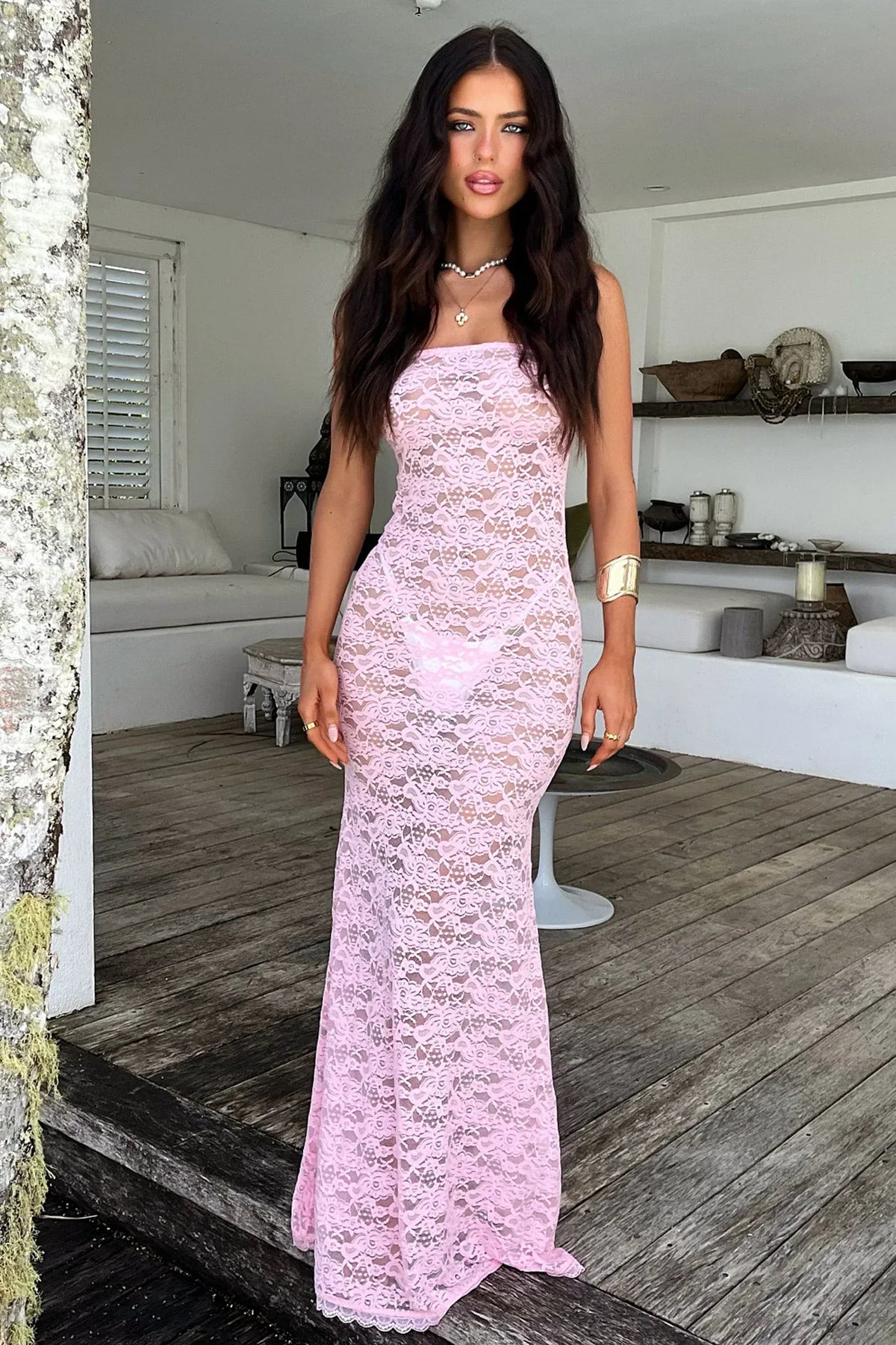 Veradi Maxi Dress - Baby Pink