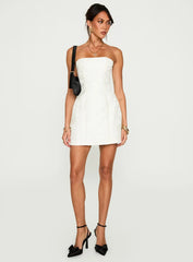 Heaven Sent Strapless Mini Dress White