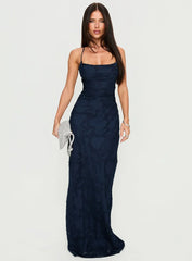 Celena Maxi Dress Navy Burnout
