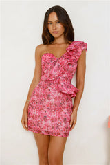 Softly Stylish One Shoulder Mini Dress