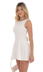 Pearl Open Back A-line Dress in White
