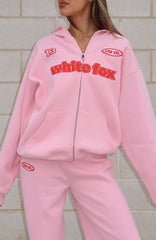 Ready To Go Zip Front Hoodie Pink