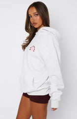 Keep Blooming Oversized Hoodie Grey Marle